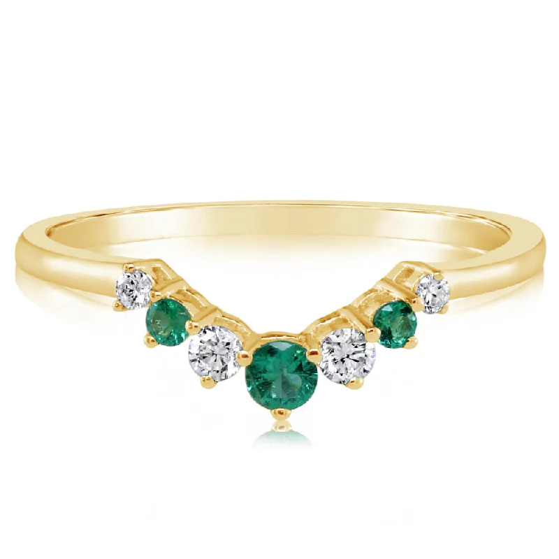 14K White Gold Emerald/Diamond Ring