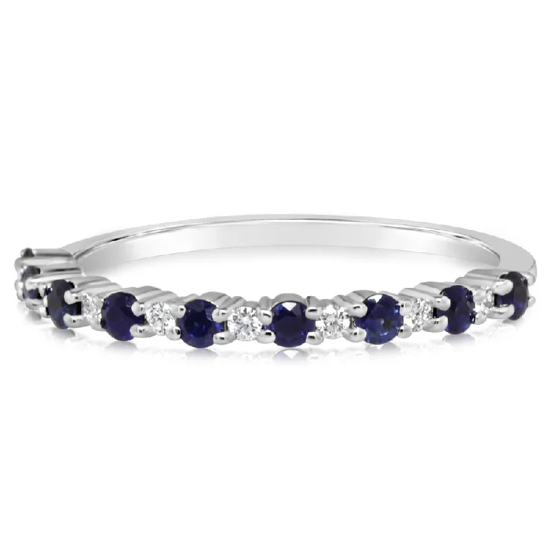 14K White Gold Sapphire/Diamond Ring