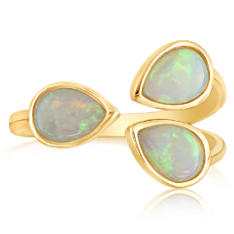 14K Yellow Gold Australian Opal Ring