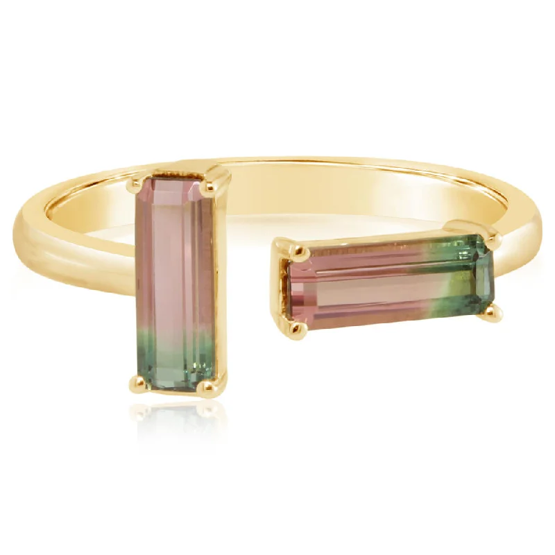 14K Yellow Gold Bi-Color Tourmaline Ring