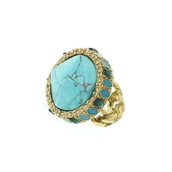 2028 Jewelry Oasis Green & Turquoise Stone Round Ring