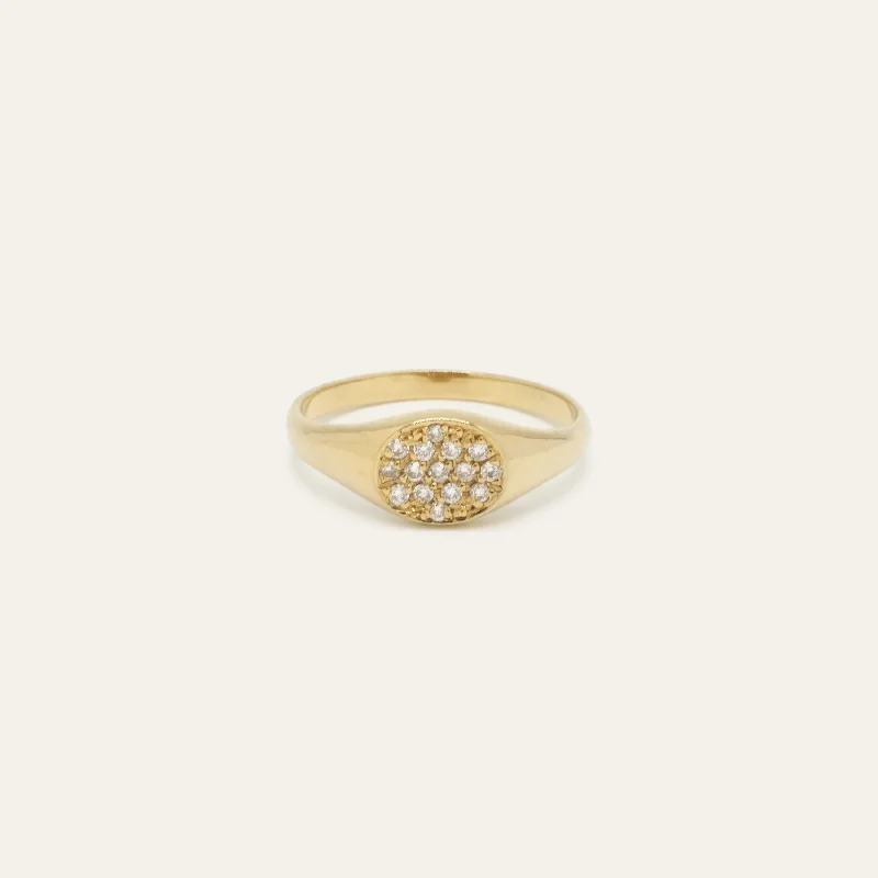 Baby Signet Pave Ring