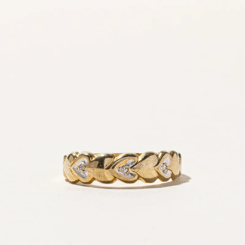 Diamond Braided Gold Band | 0.02ctw | SZ 5 |