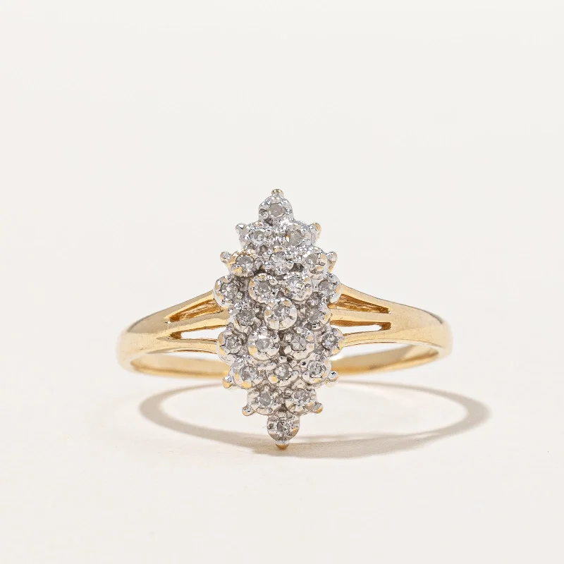 Diamond Cluster Cocktail Ring | 0.10ctw | SZ 8.75 |