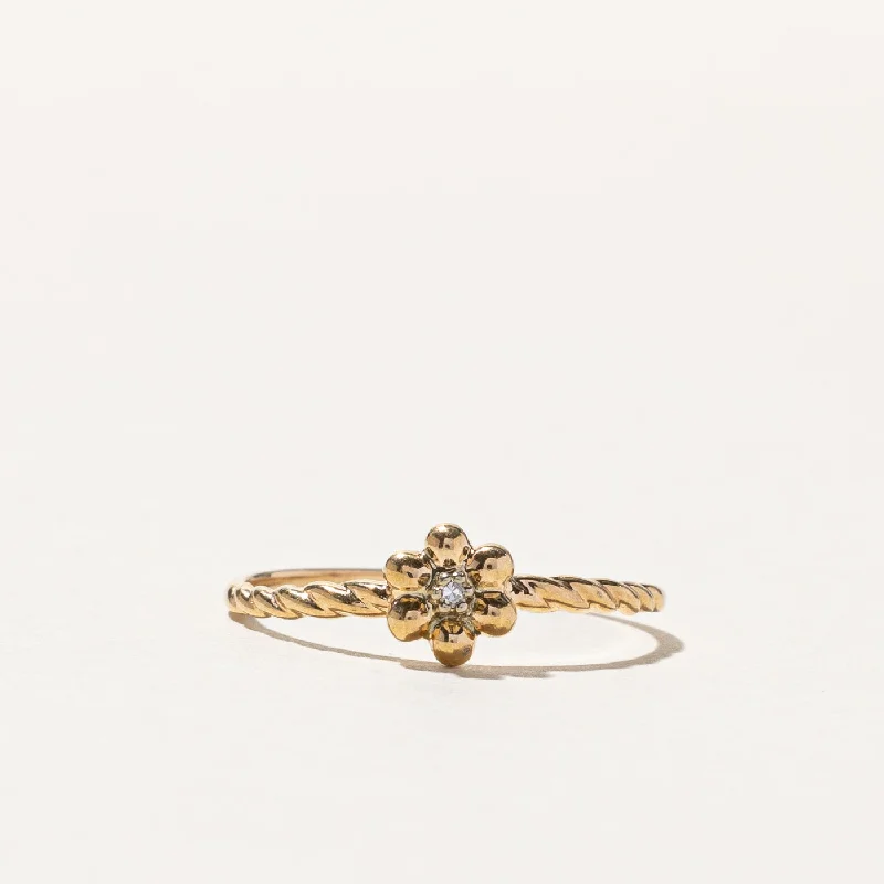 Diamond Flower Ring | 0.01ct | SZ 8 |