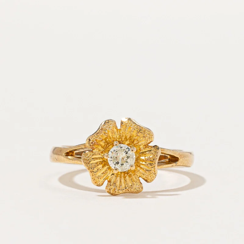 Light Yellow Diamond Flower Ring | 0.17ct | SZ 6.75 |