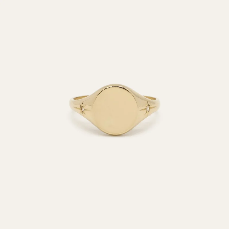 Luna Freckle Signet Ring