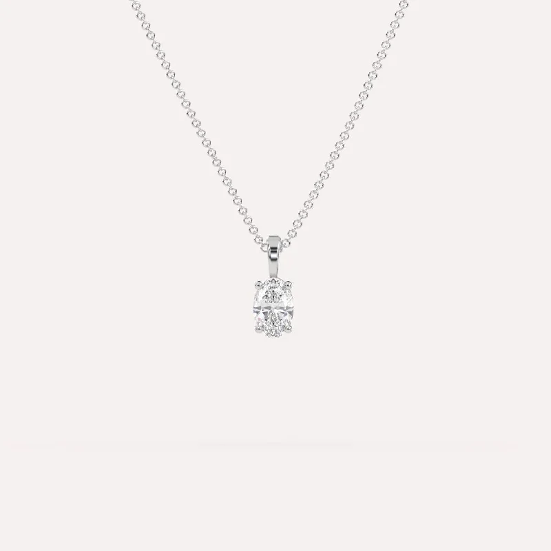 1/2 carat Oval Diamond Pendant Necklace