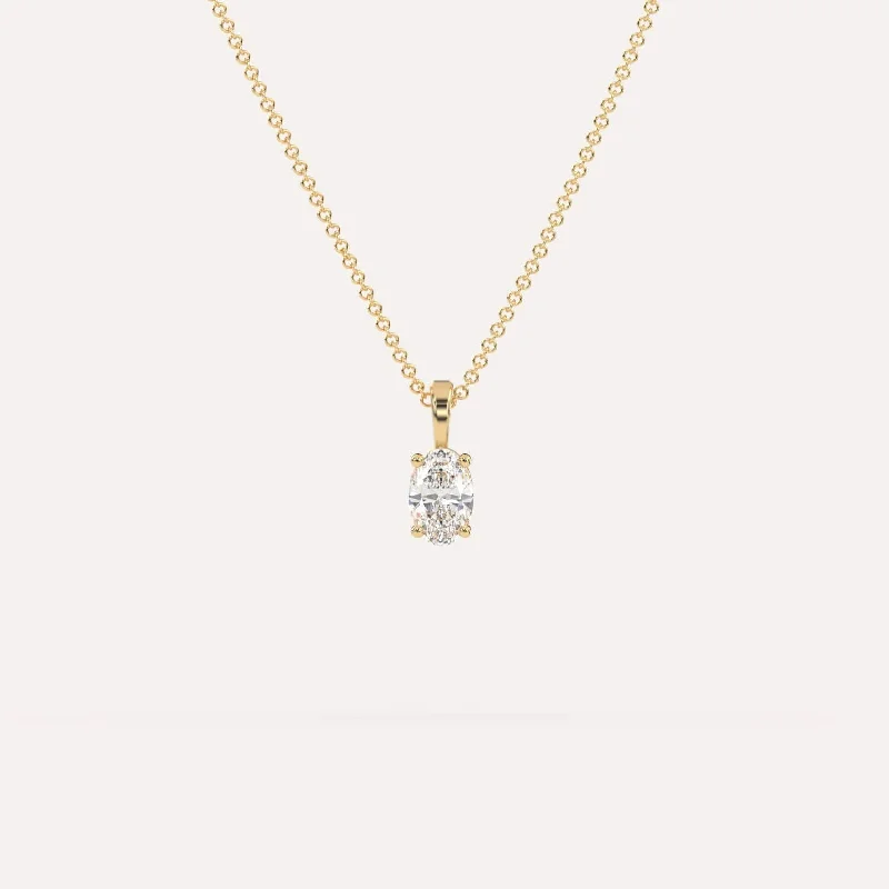 1/2 carat Oval Diamond Pendant Necklace