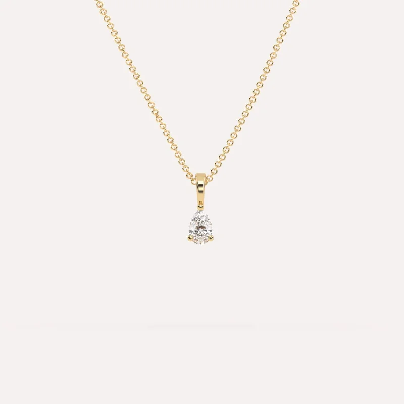 1/2 carat Pear Diamond Pendant Necklace