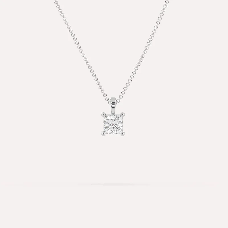 1/2 carat Princess Diamond Pendant Necklace