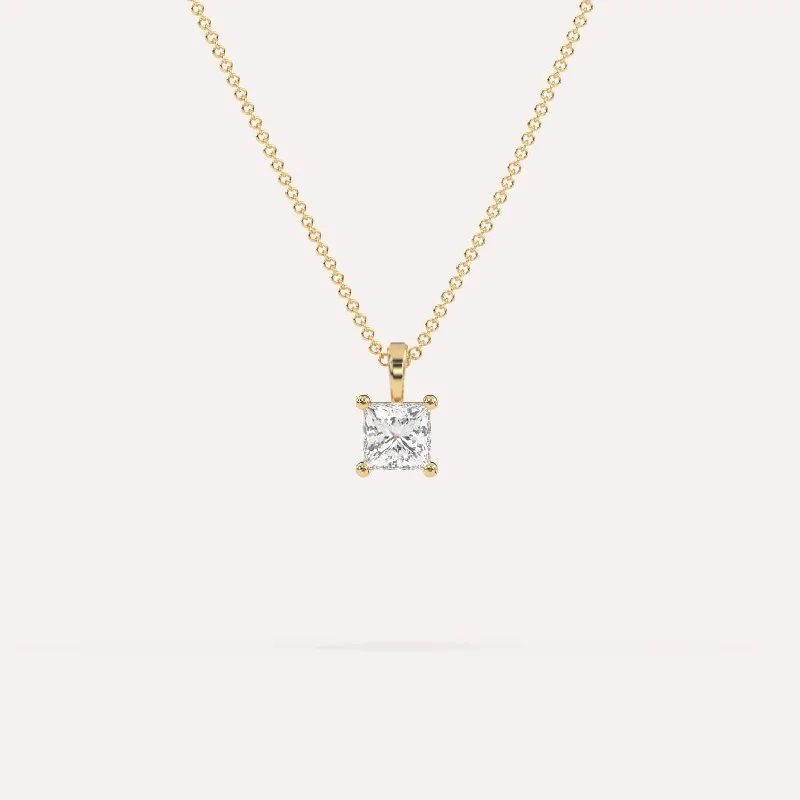 1/2 carat Princess Diamond Pendant Necklace