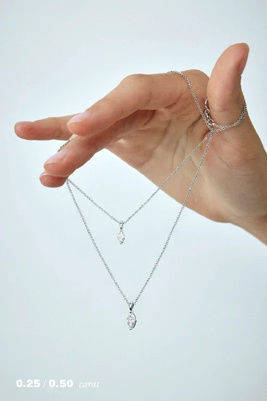 1/4 carat Marquise Diamond Pendant Necklace