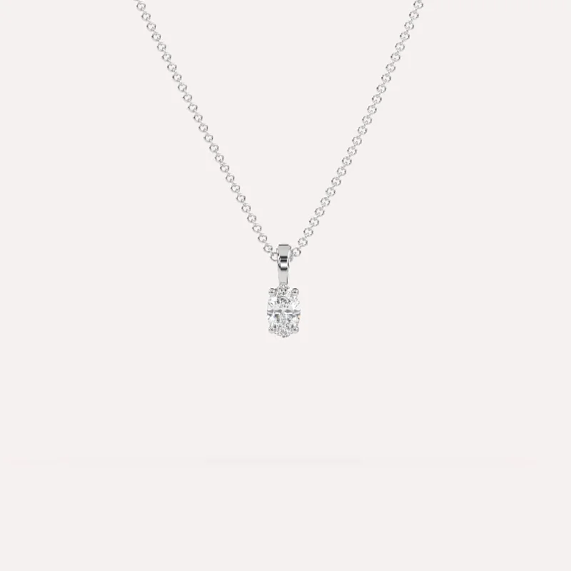 1/4 carat Oval Diamond Pendant Necklace