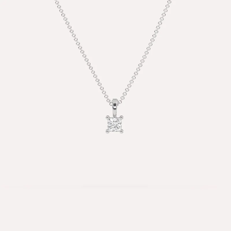 1/4 carat Princess Diamond Pendant Necklace