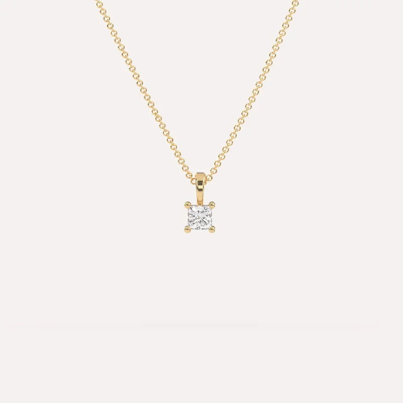 1/4 carat Princess Diamond Pendant Necklace