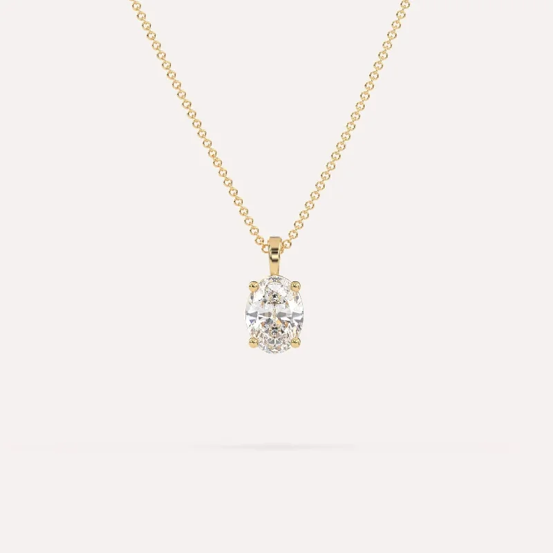 1 carat Oval Diamond Pendant Necklace