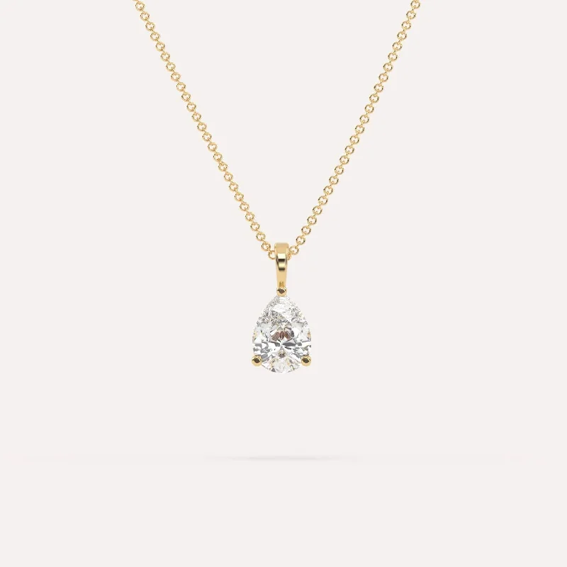 1 carat Pear Diamond Pendant Necklace