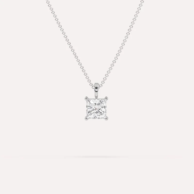 1 carat Princess Diamond Pendant Necklace