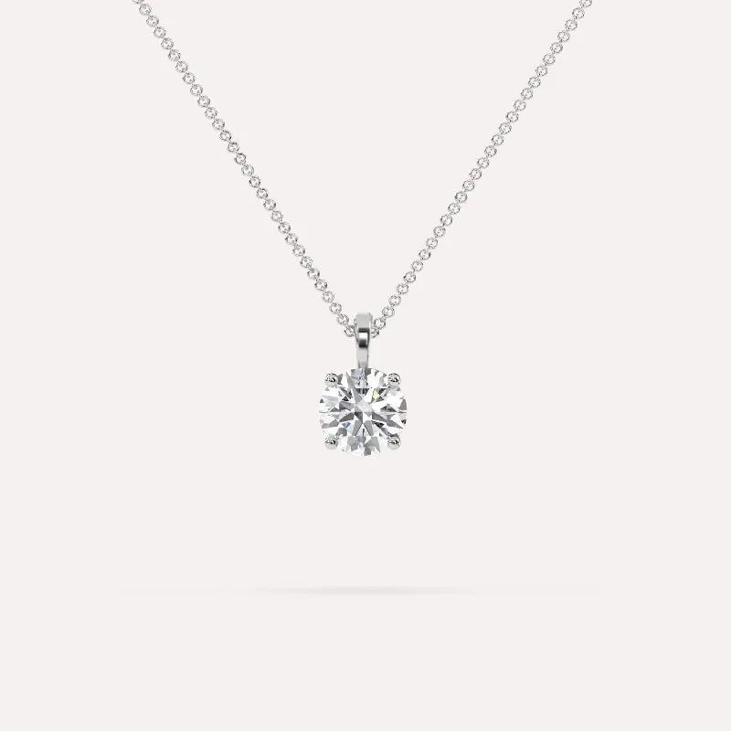 1 carat Round Diamond Pendant Necklace