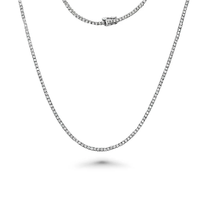 Diamond Tennis Necklace (10.30 ct.) 2.7 mm 4-Prongs Setting in 14K Gold