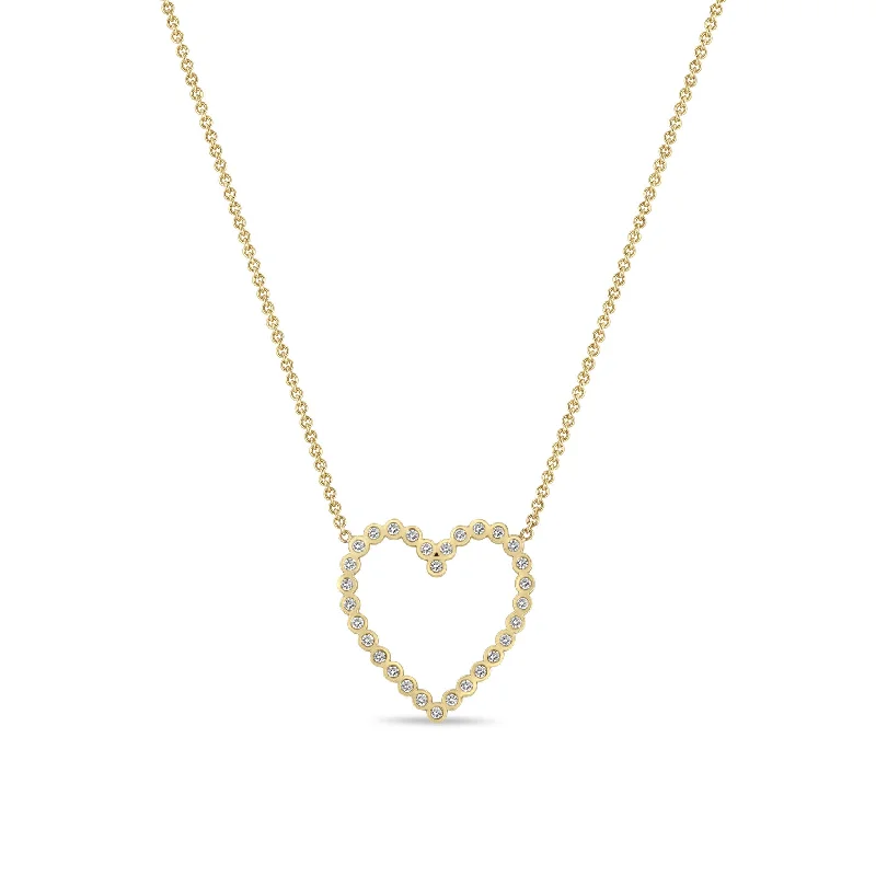 14k Diamond Bezel Heart Necklace