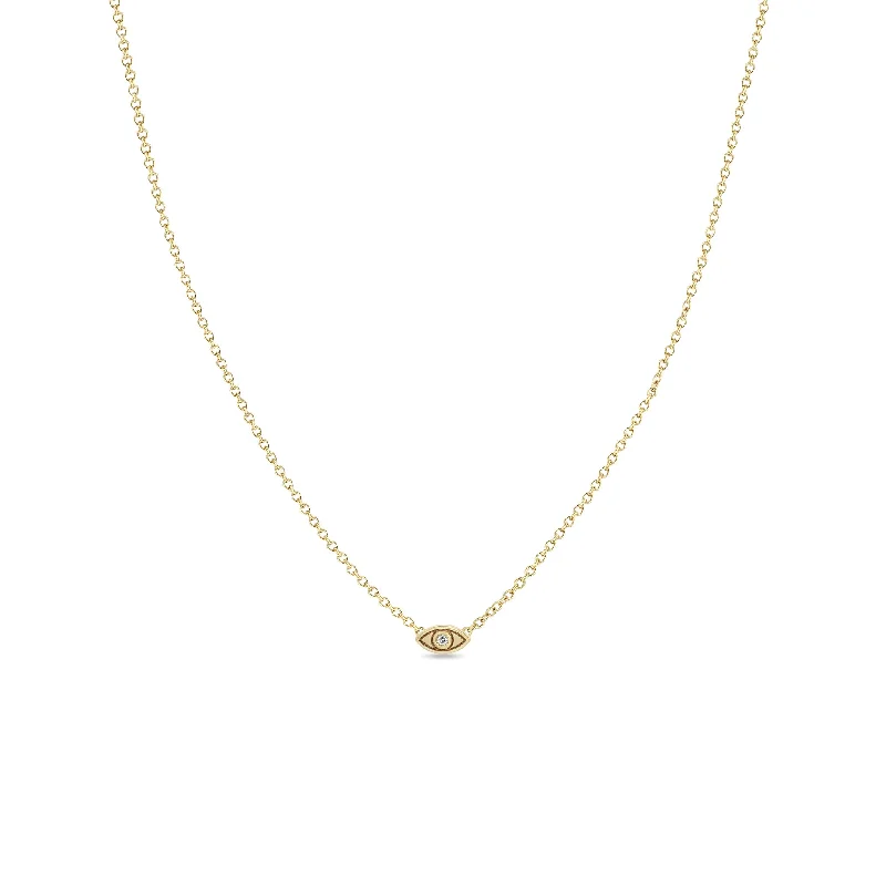 14k Diamond Itty Bitty Evil Eye Necklace