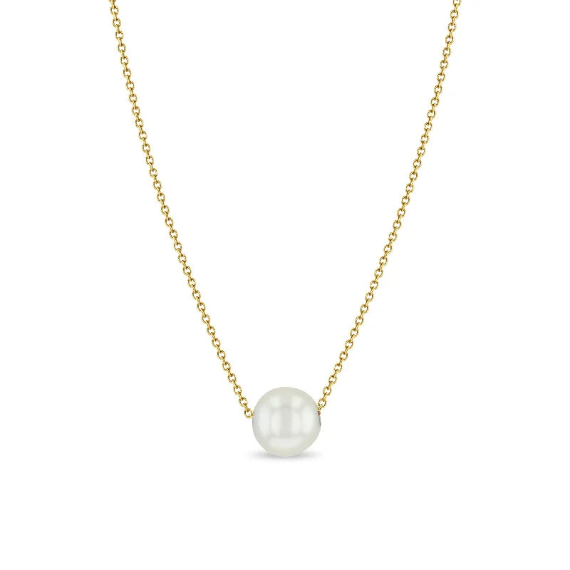 14k Gold Large Pearl Necklace