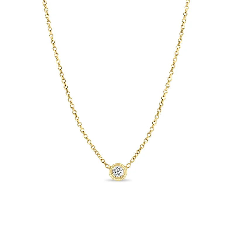 14k Floating Diamond Solitaire Necklace