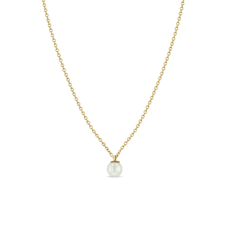 14k Small Pearl Pendant Necklace