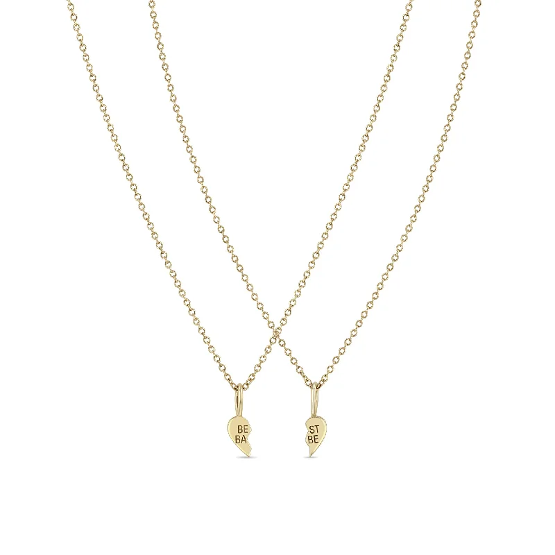 14k Itty Bitty BEST BABE Necklace Set