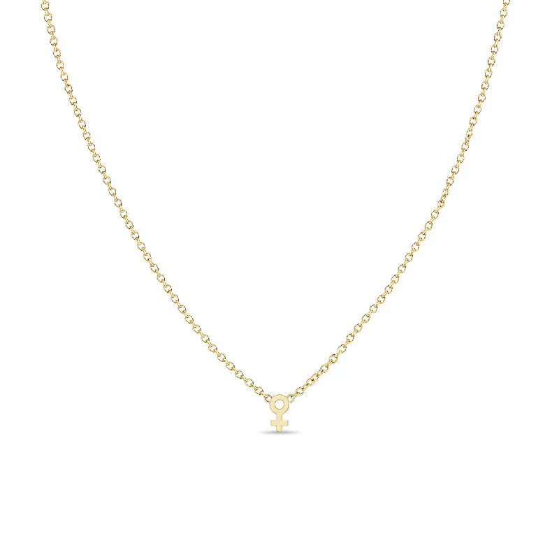 14k Itty Bitty Female Symbol Necklace