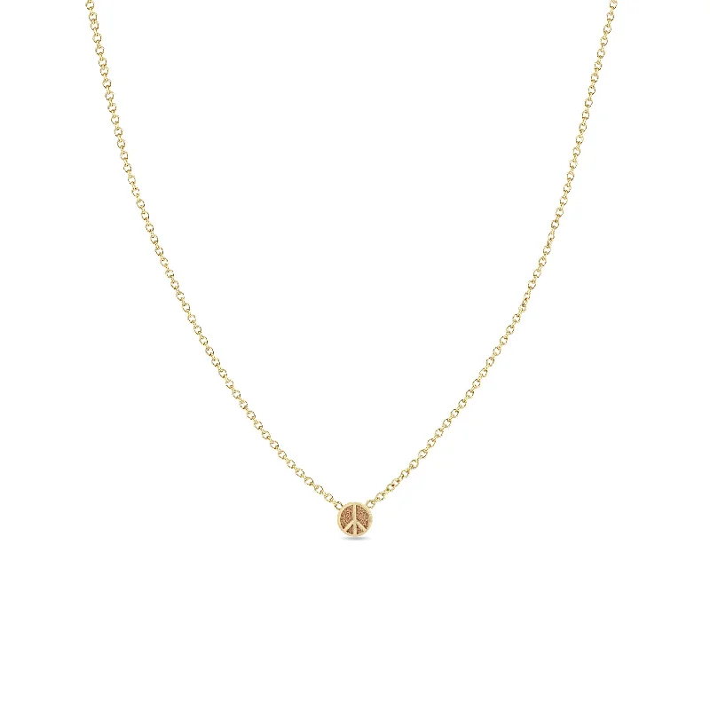 14k Itty Bitty Peace Sign Necklace