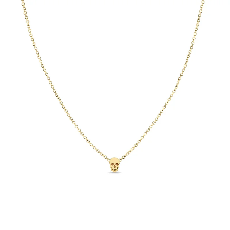 14k Itty Bitty Skull Necklace