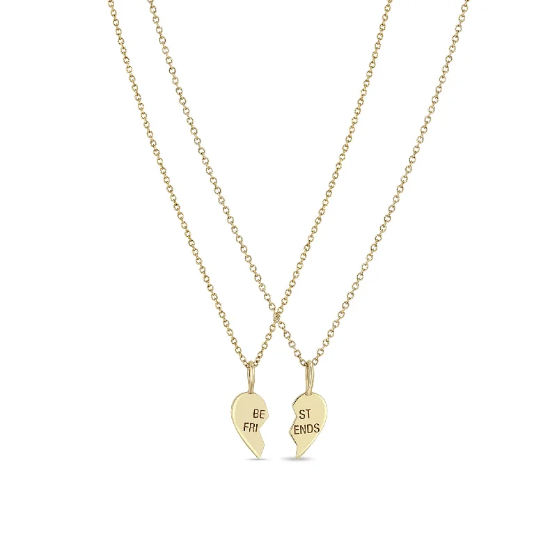 14k Midi Bitty Best Friends Heart Necklace Set