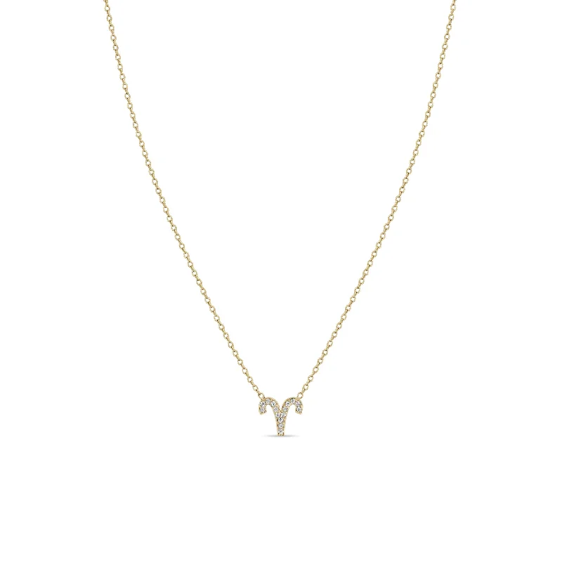 14k Midi Bitty Pavé Diamond Zodiac Necklace