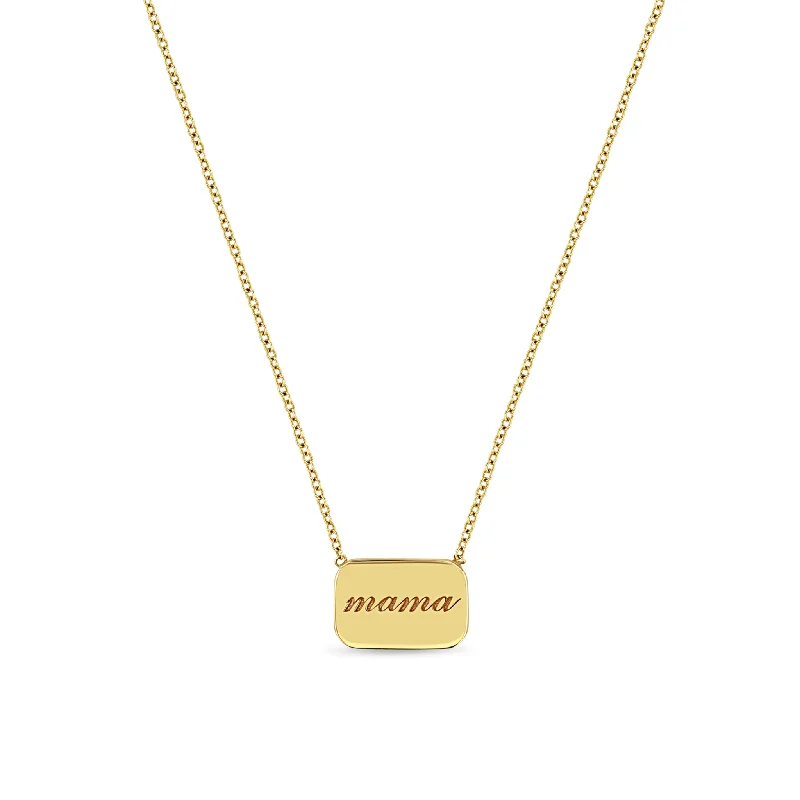 14k Personalized Rounded Rectangle Nameplate Necklace