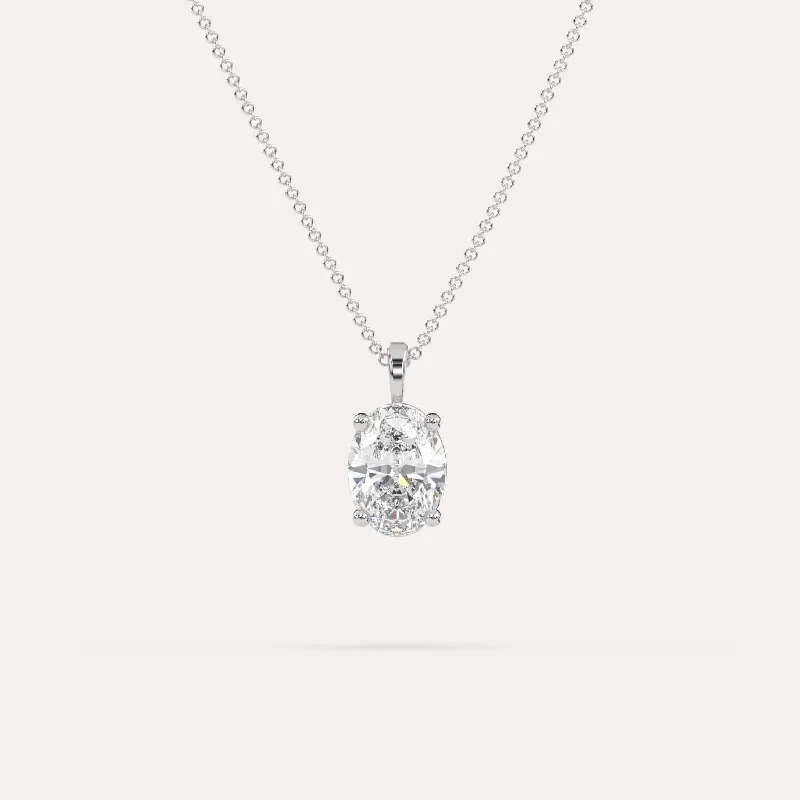 2 carat Oval Diamond Pendant Necklace