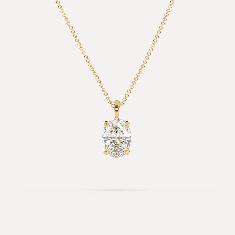 2 carat Oval Diamond Pendant Necklace