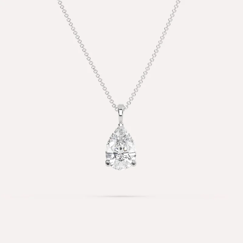 2 carat Pear Diamond Pendant Necklace