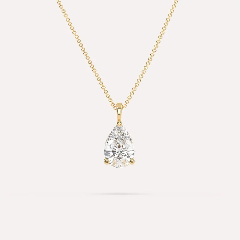 2 carat Pear Diamond Pendant Necklace