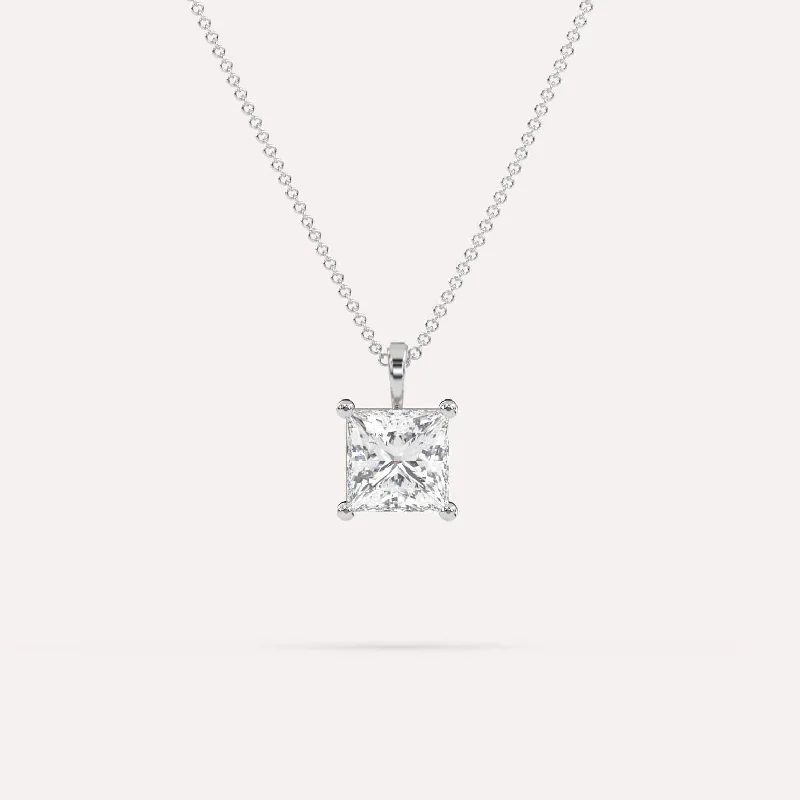 2 carat Princess Diamond Pendant Necklace