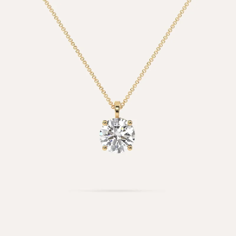 2 carat Round Diamond Pendant Necklace