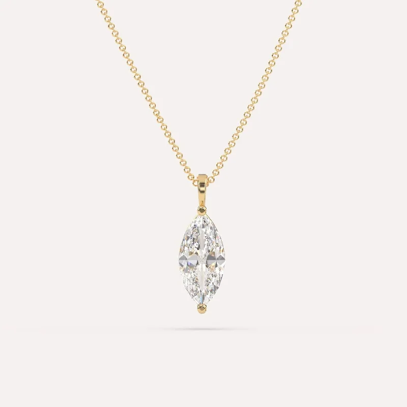 3 carat Marquise Diamond Pendant Necklace