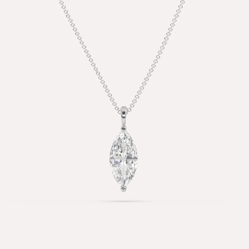 3 carat Marquise Diamond Pendant Necklace