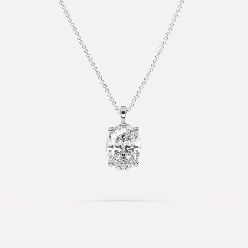 3 carat Oval Diamond Pendant Necklace