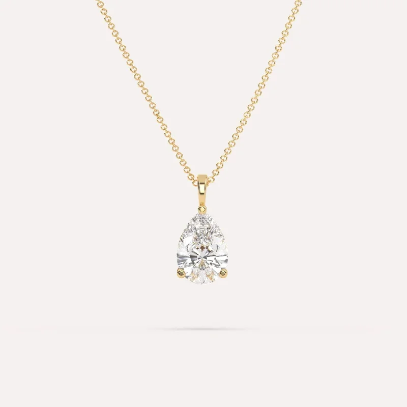 3 carat Pear Diamond Pendant Necklace