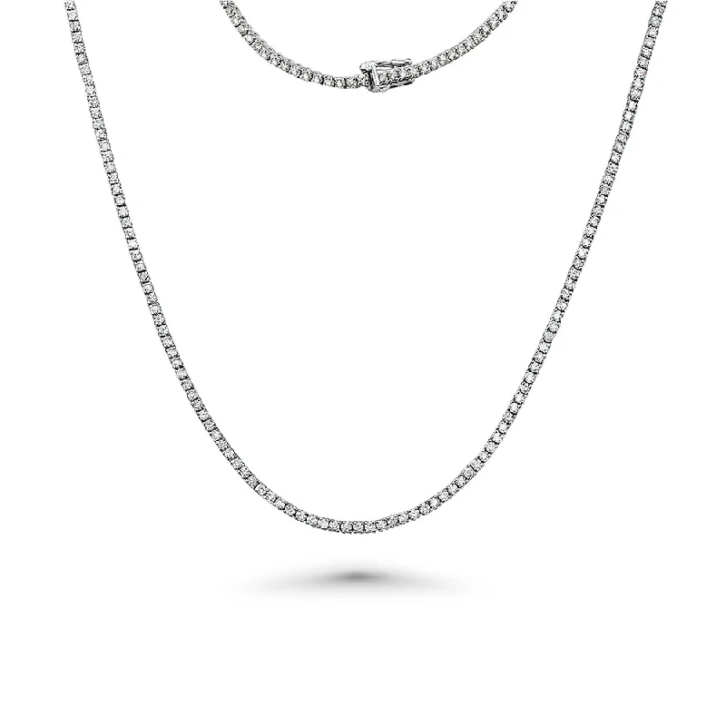 Diamond Tennis Necklace (8.05 ct.) 2.3 mm 4-Prongs Setting in 14K Gold