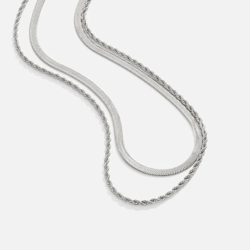 Alexandra Silver Layered Necklace