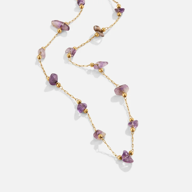 Amethyst Crystal Bead Necklace